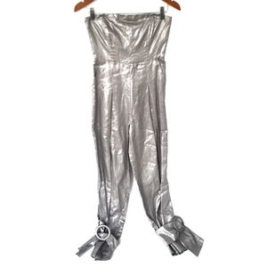 Atoir Metallic Silver Jumpsuit